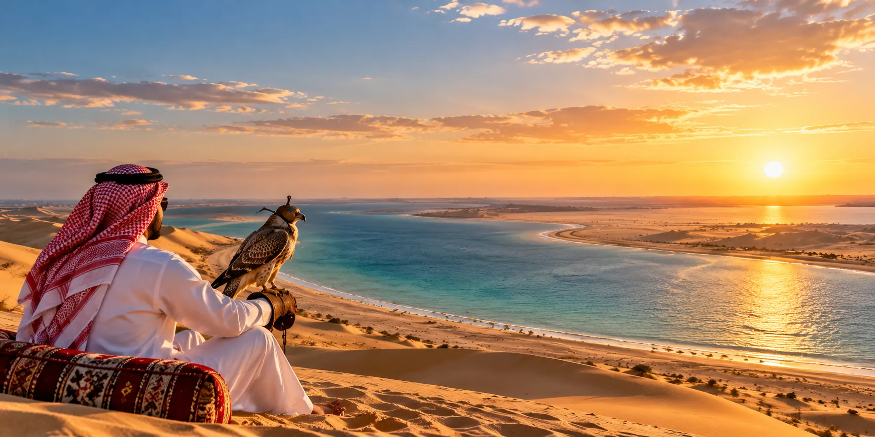 Golden dunes in Qatar's desert