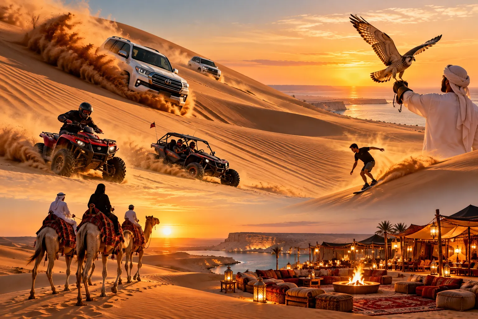 Golden sand dunes in Qatar