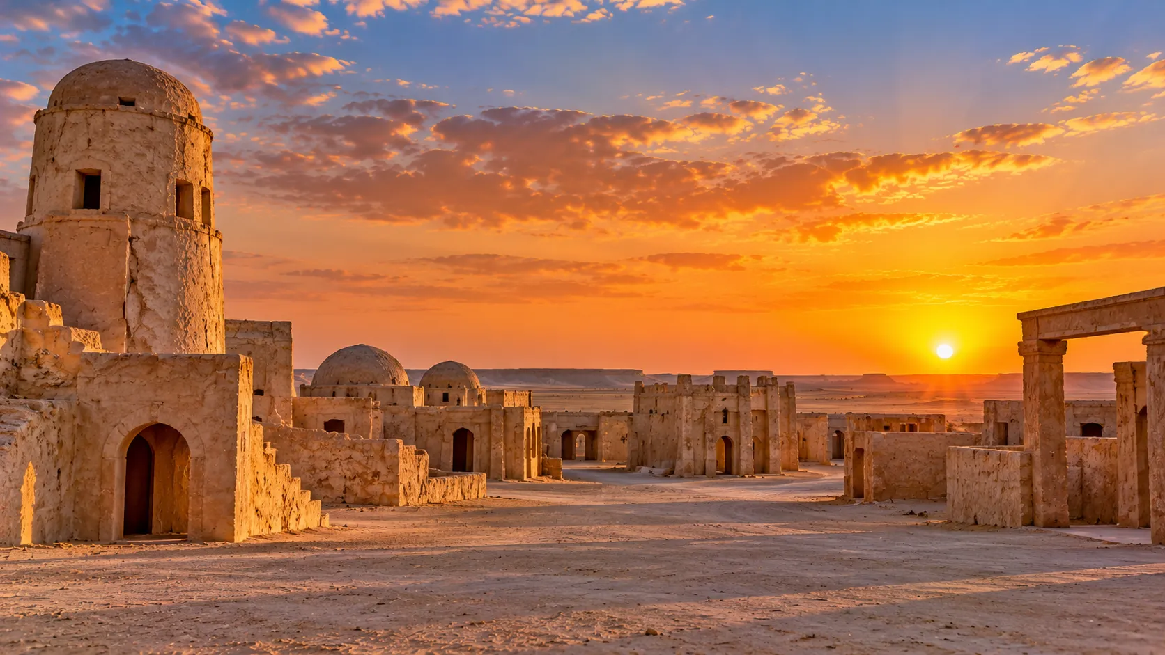 Remote Film City settlement in western Qatar