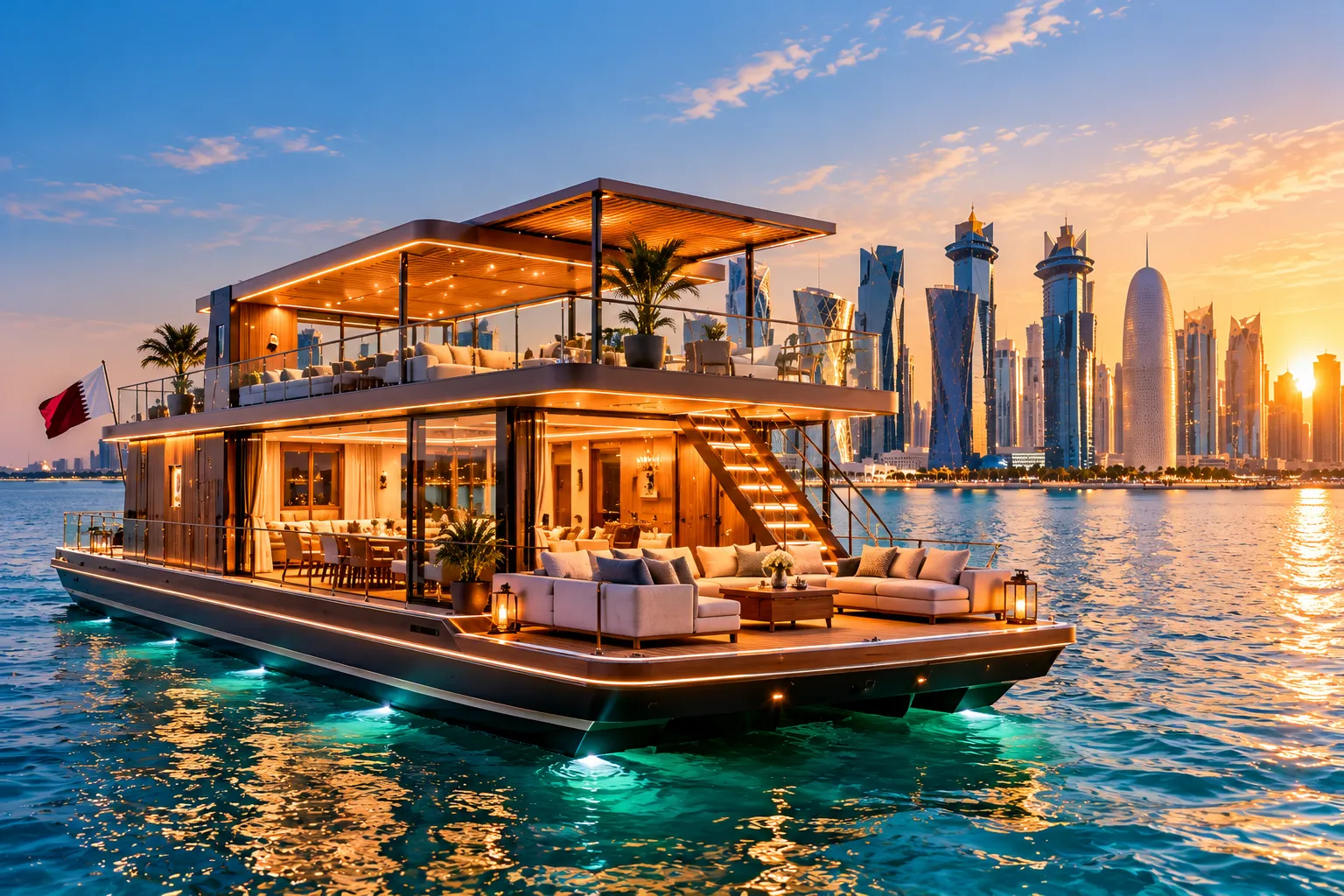 Private house boat charter in Qatar