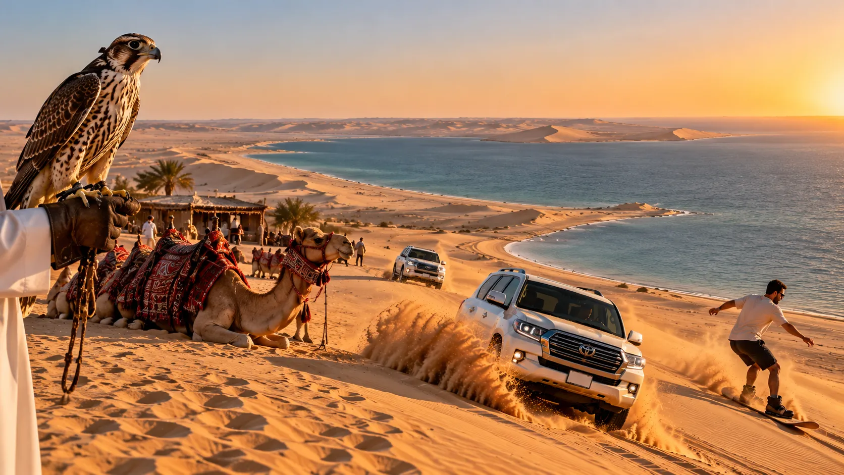 Golden sand dunes in Qatar