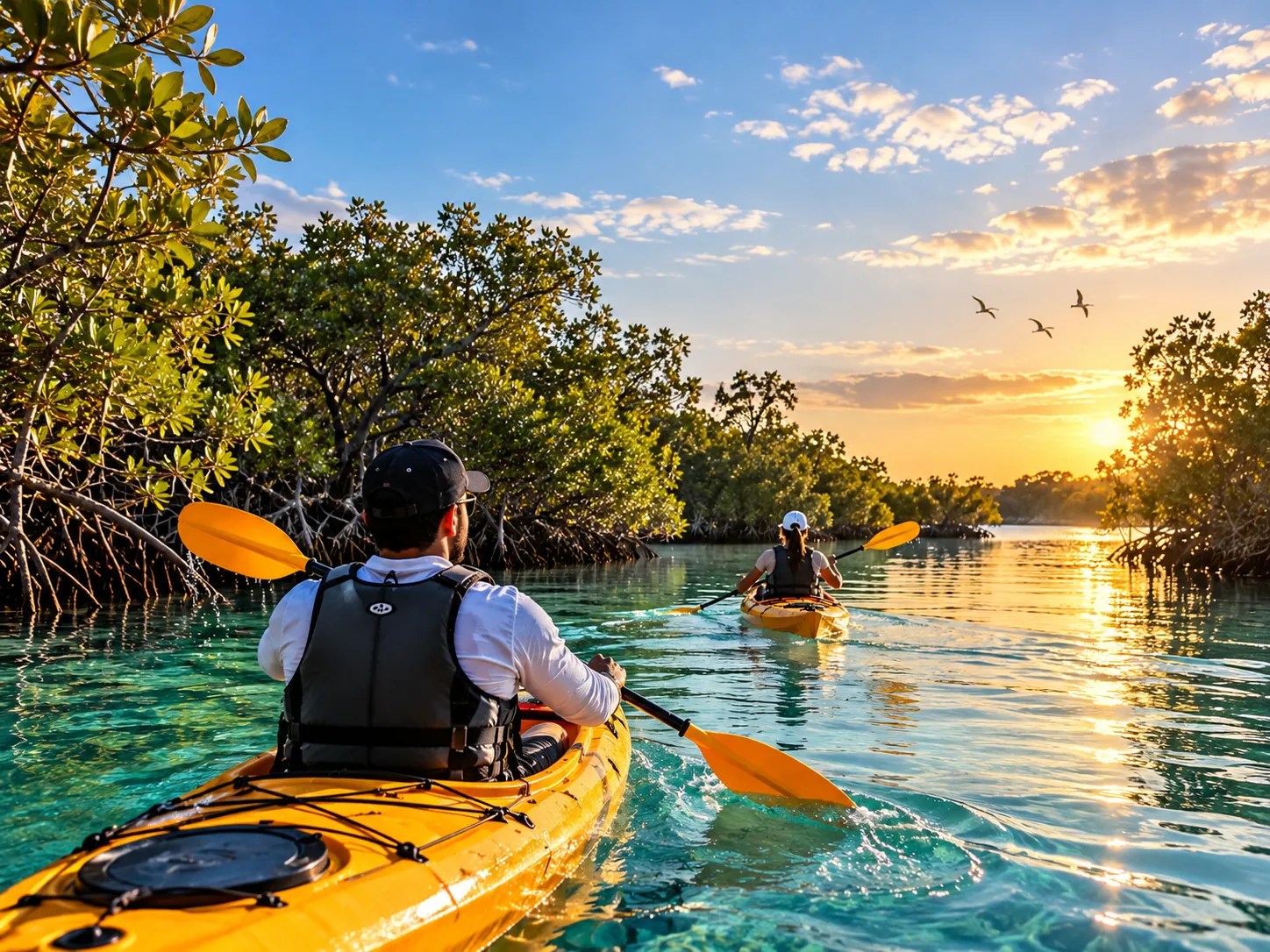 Kayaking along the Qatar coastline