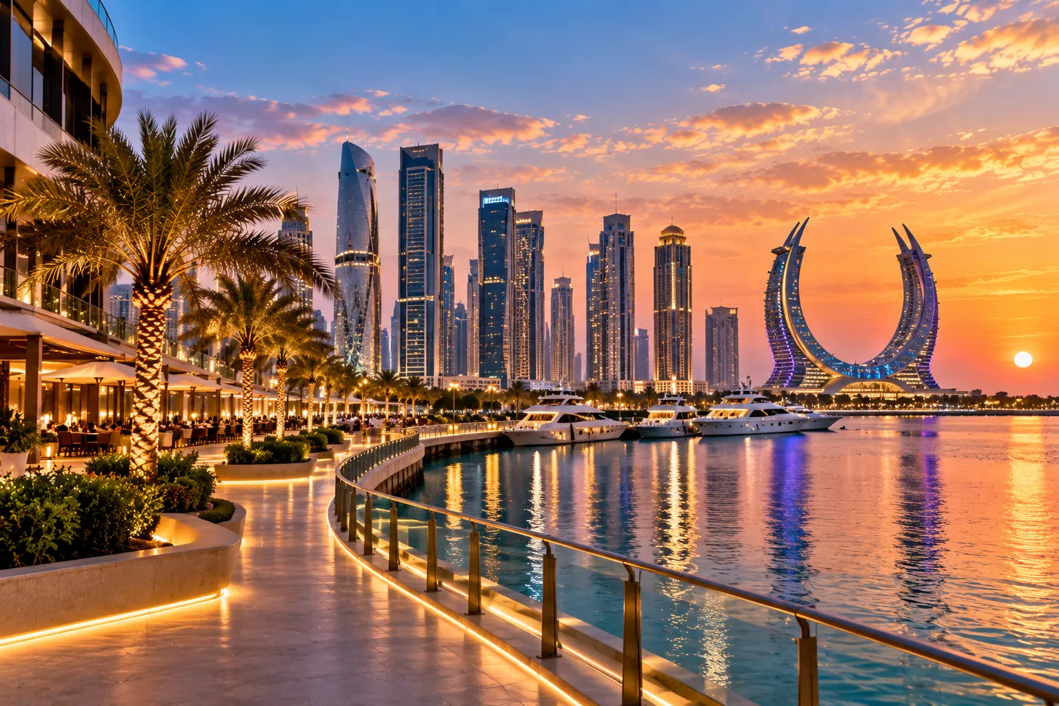 Modern Doha skyline and contemporary architecture