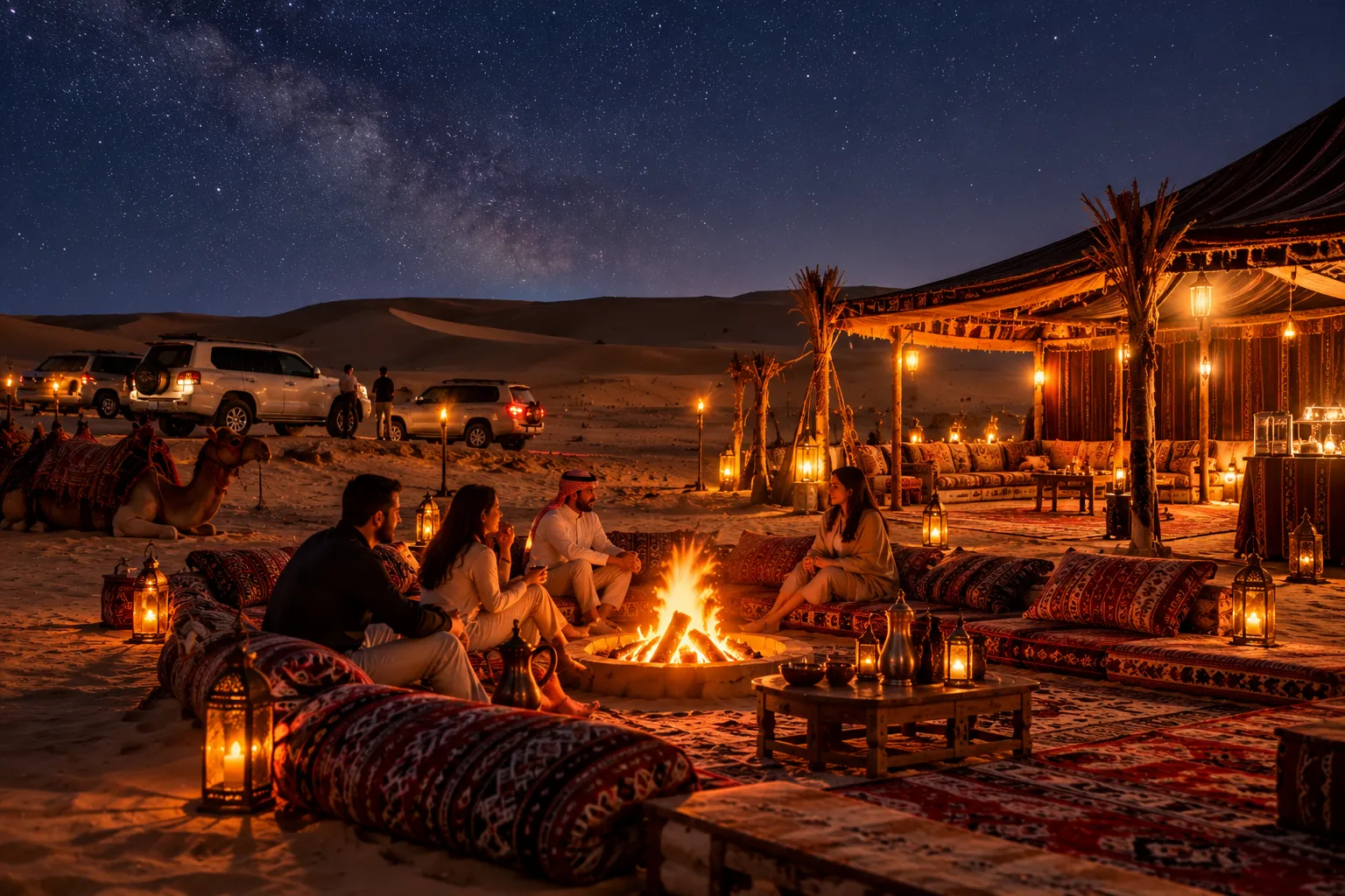 An overnight desert adventure beneath Qatar's night sky