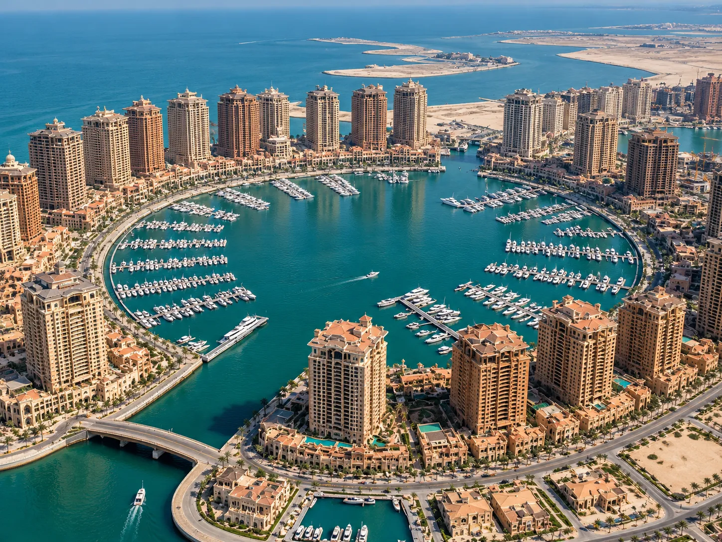 Marina and waterfront at The Pearl Qatar