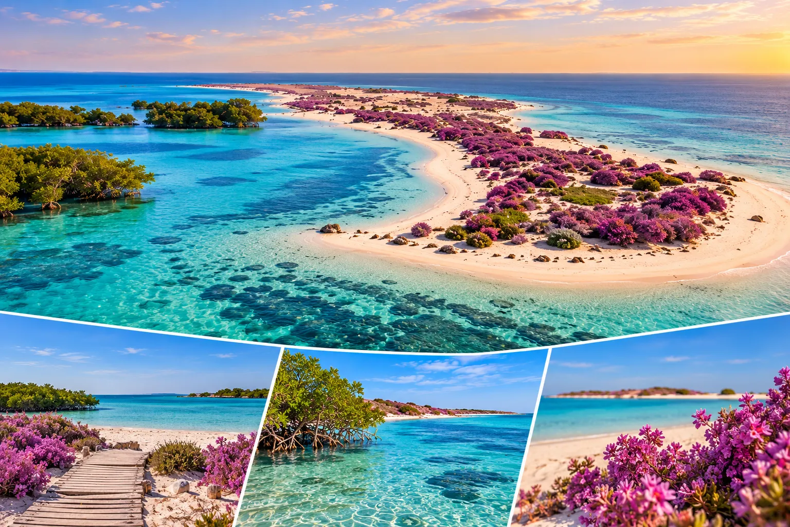 Coastal scenery and walking trails at Purple Island
