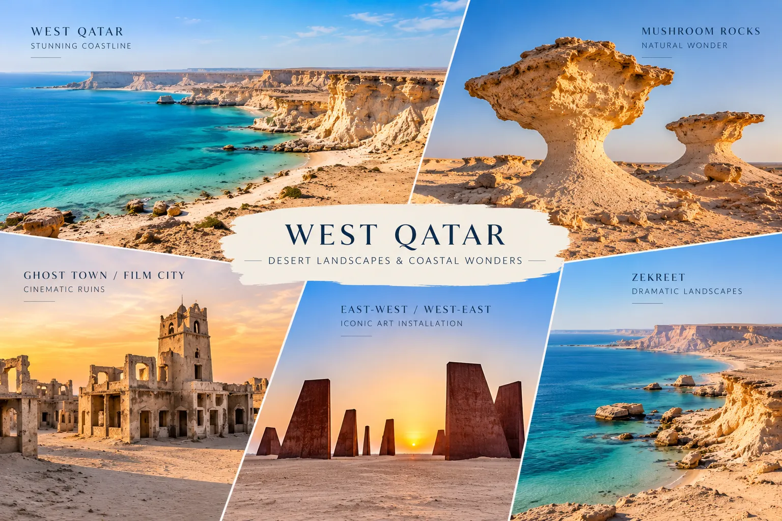 Zekreet desert landscape and rock formations in Qatar